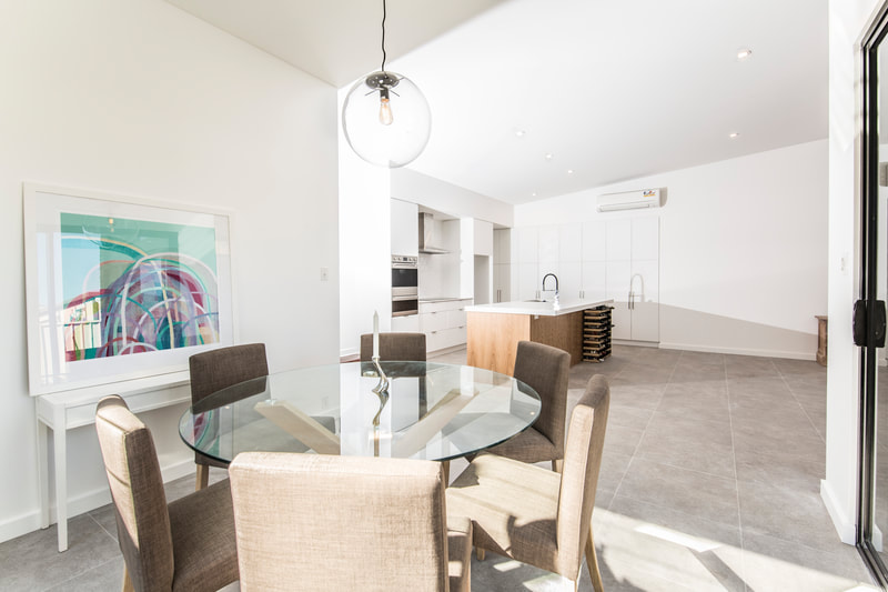 Open plan kitchen living dining